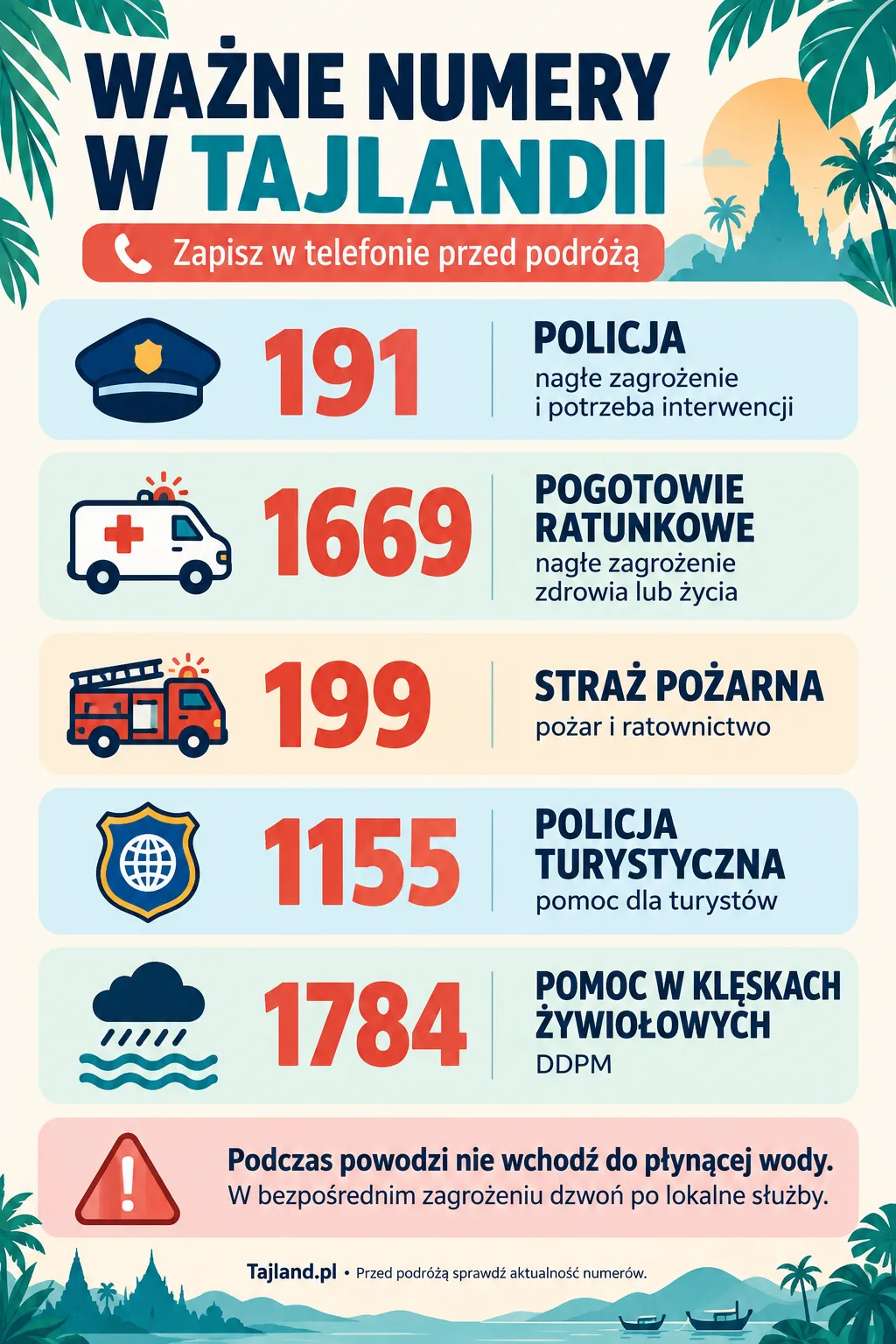 Powódź w Tajlandii - co robić? Numery alarmowe i ubezpieczenie